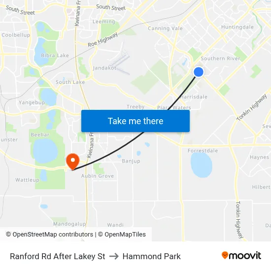 Ranford Rd After Lakey St to Hammond Park map