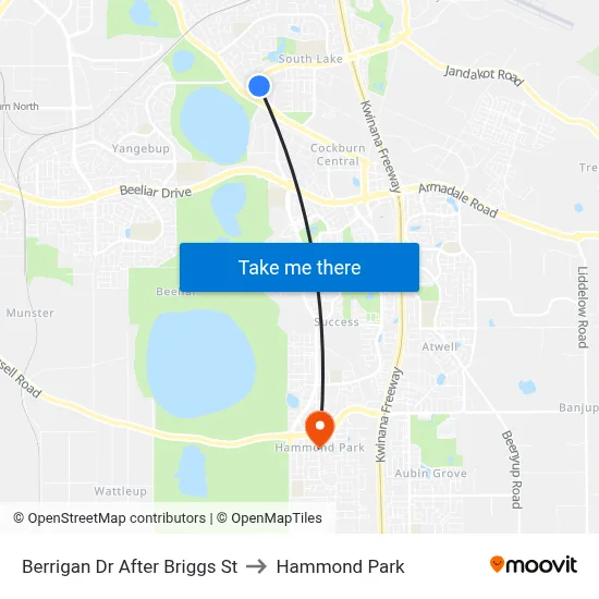 Berrigan Dr After Briggs St to Hammond Park map