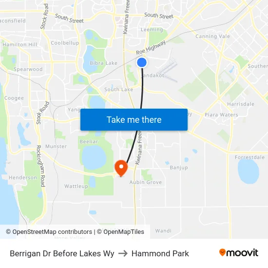 Berrigan Dr Before Lakes Wy to Hammond Park map