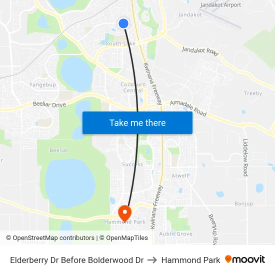 Elderberry Dr Before Bolderwood Dr to Hammond Park map