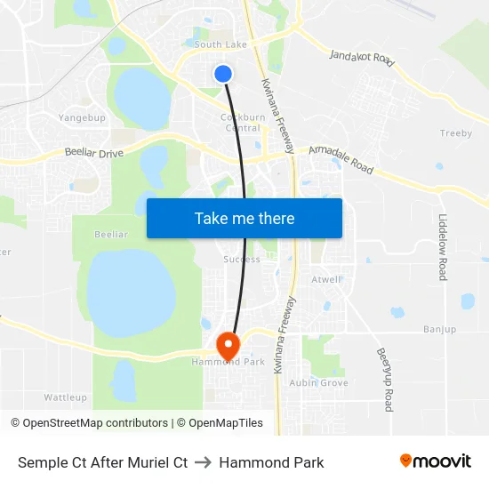 Semple Ct After Muriel Ct to Hammond Park map