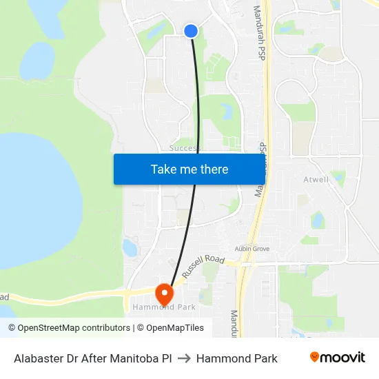 Alabaster Dr After Manitoba Pl to Hammond Park map