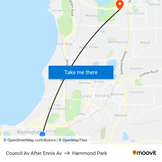 Council Av After Ennis Av to Hammond Park map