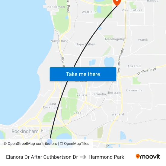 Elanora Dr After Cuthbertson Dr to Hammond Park map