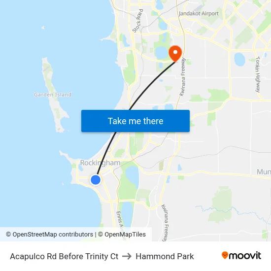 Acapulco Rd Before Trinity Ct to Hammond Park map