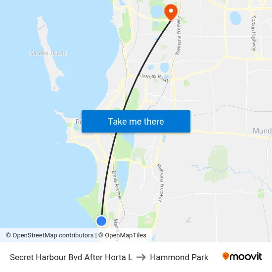Secret Harbour Bvd After Horta L to Hammond Park map
