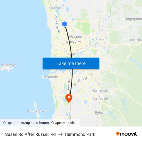 Susan Rd After Russell Rd to Hammond Park map