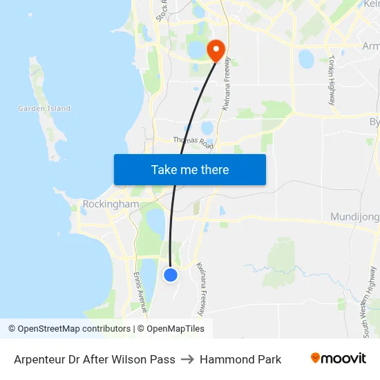 Arpenteur Dr After Wilson Pass to Hammond Park map