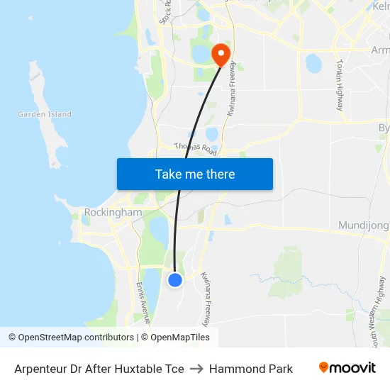Arpenteur Dr After Huxtable Tce to Hammond Park map