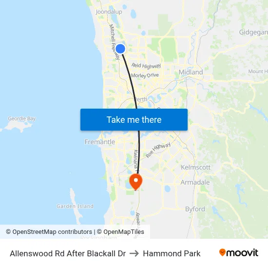 Allenswood Rd After Blackall Dr to Hammond Park map