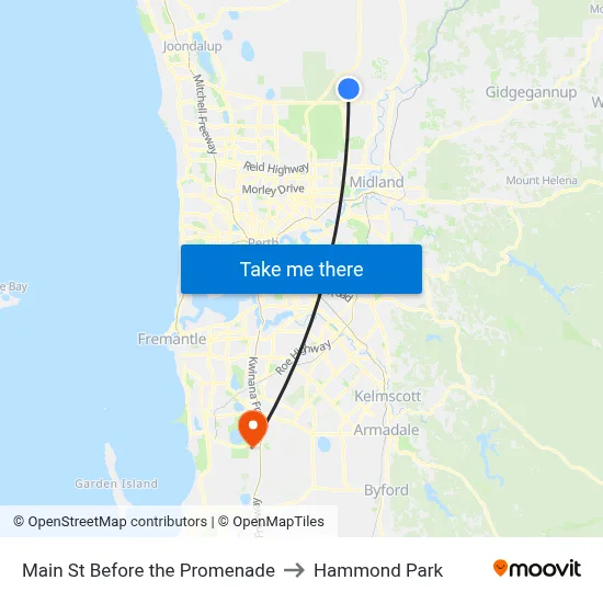 Main St Before the Promenade to Hammond Park map
