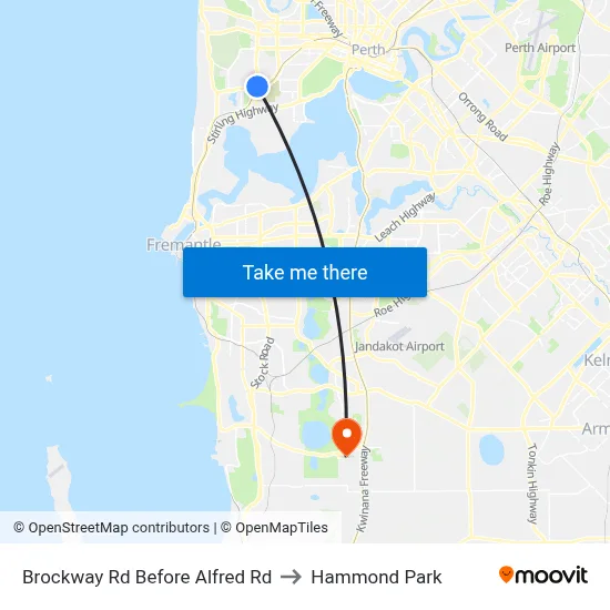 Brockway Rd Before Alfred Rd to Hammond Park map