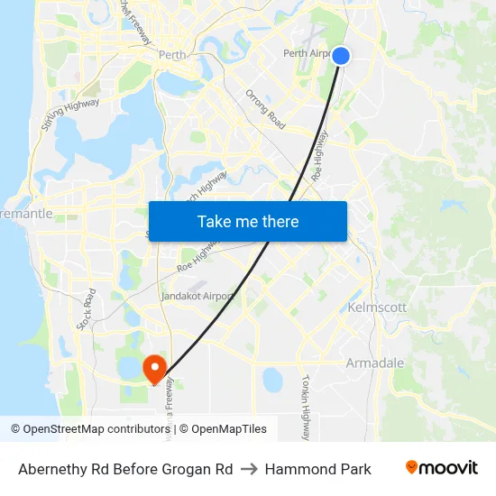 Abernethy Rd Before Grogan Rd to Hammond Park map