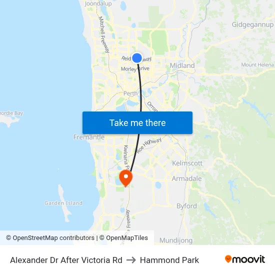 Alexander Dr After Victoria Rd to Hammond Park map