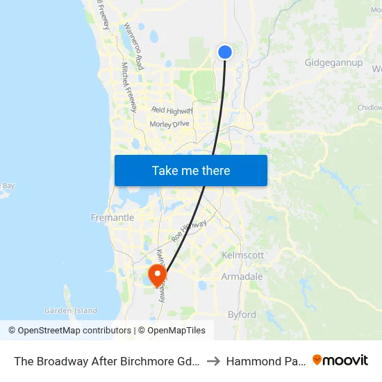 The Broadway   After Birchmore Gdns to Hammond Park map