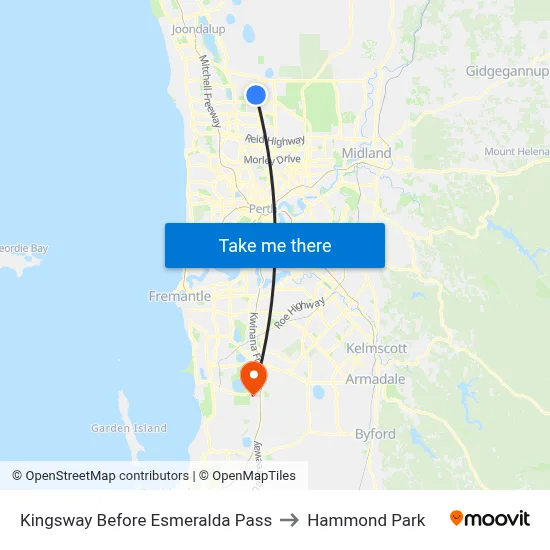 Kingsway   Before Esmeralda Pass to Hammond Park map