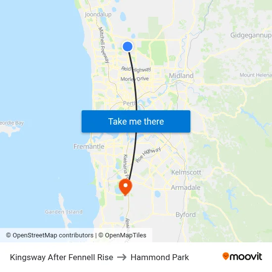 Kingsway   After Fennell Rise to Hammond Park map