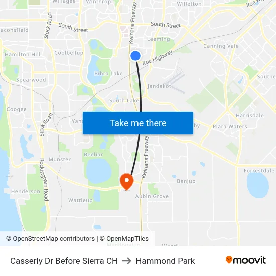 Casserly Dr Before Sierra CH to Hammond Park map