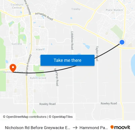 Nicholson Rd Before Greywacke Ent to Hammond Park map