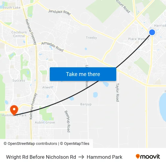 Wright Rd Before Nicholson Rd to Hammond Park map