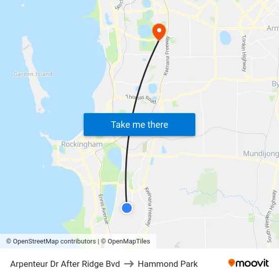 Arpenteur Dr After Ridge Bvd to Hammond Park map