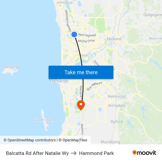 Balcatta Rd After Natalie Wy to Hammond Park map