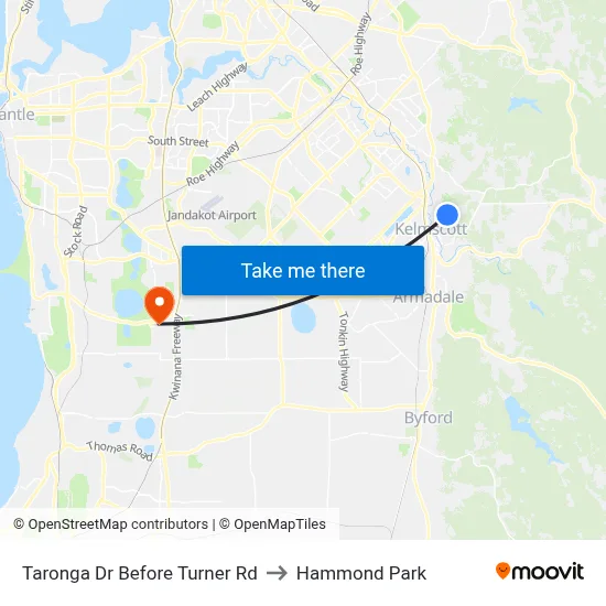 Taronga Dr Before Turner Rd to Hammond Park map