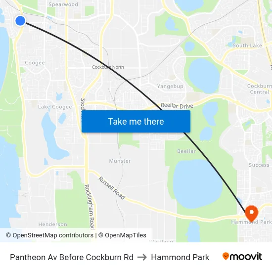 Pantheon Av Before Cockburn Rd to Hammond Park map