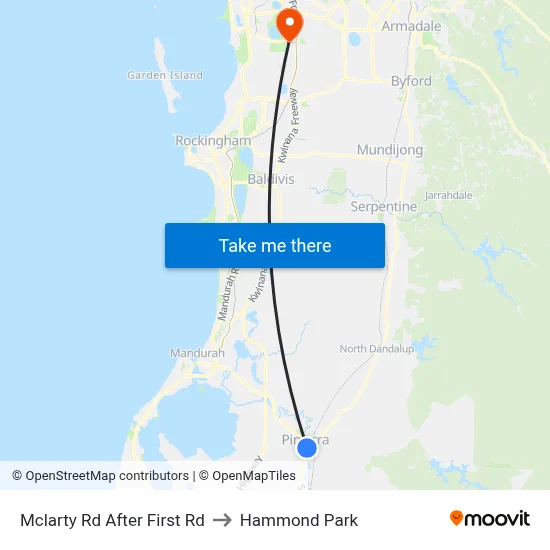 Mclarty Rd After First Rd to Hammond Park map