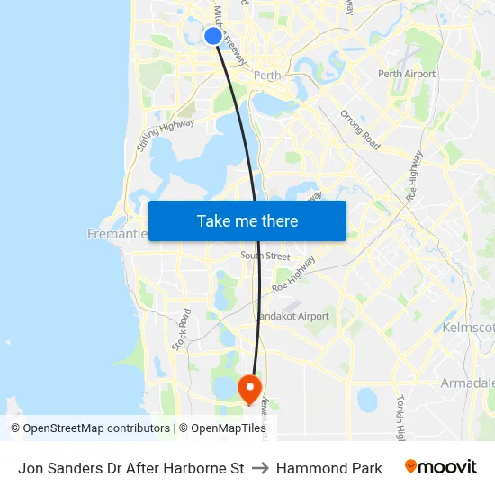 Jon Sanders Dr After Harborne St to Hammond Park map