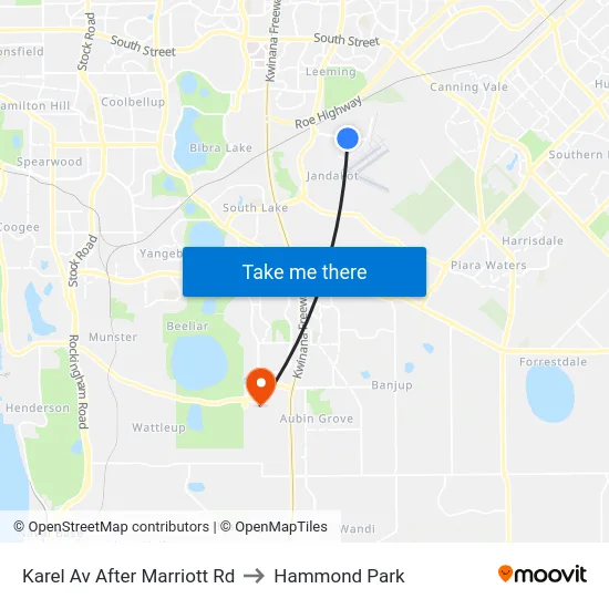 Karel Av After Marriott Rd to Hammond Park map