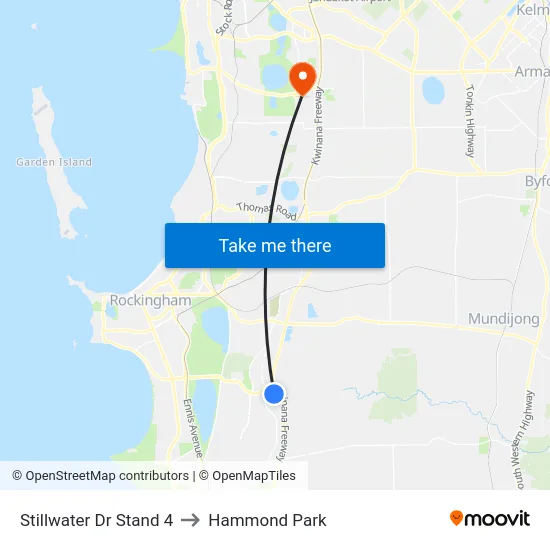 Stillwater Dr Stand 4 to Hammond Park map