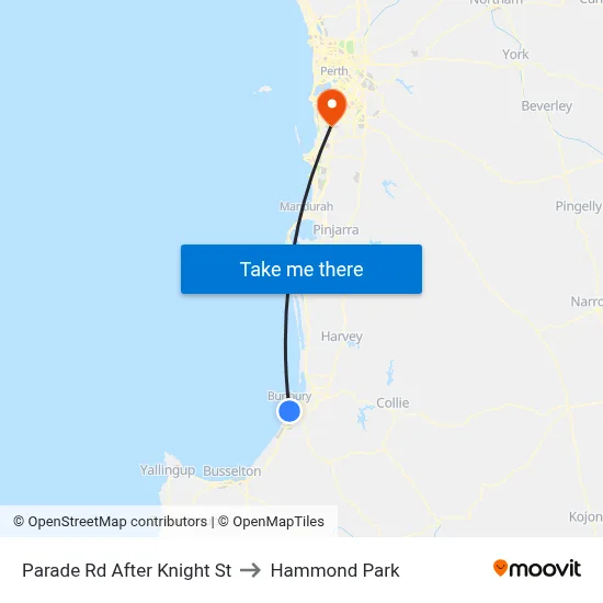 Parade Rd After Knight St to Hammond Park map