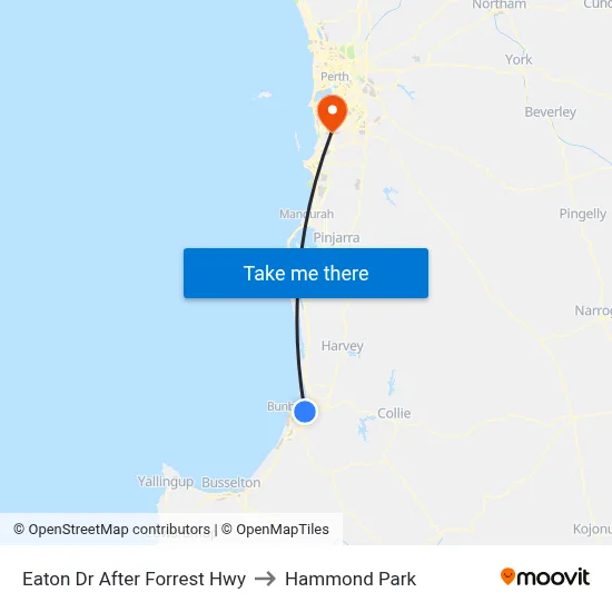 Eaton Dr After Forrest Hwy to Hammond Park map