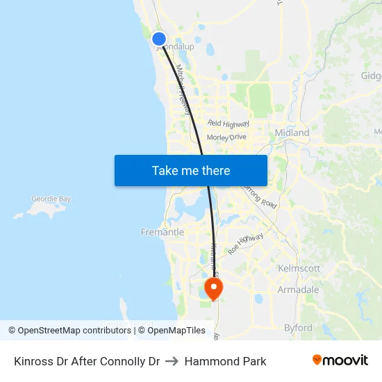 Kinross Dr After Connolly Dr to Hammond Park map