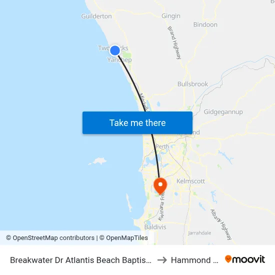 Breakwater Dr Atlantis Beach Baptist College to Hammond Park map