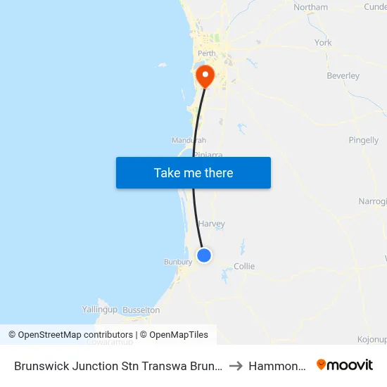 Brunswick Junction Stn Transwa Brunswick Junction to Hammond Park map