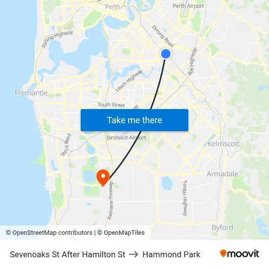 Sevenoaks St After Hamilton St to Hammond Park map