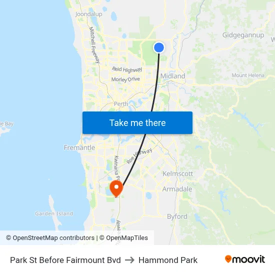 Park St Before Fairmount Bvd to Hammond Park map