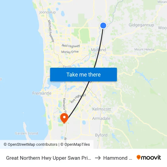 Great Northern Hwy Upper Swan Primary S1 to Hammond Park map