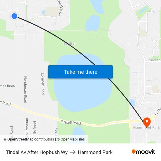 Tindal Av After Hopbush Wy to Hammond Park map