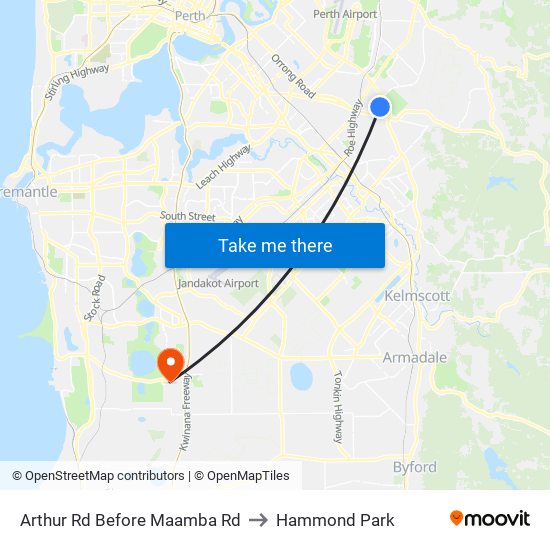 Arthur Rd Before Maamba Rd to Hammond Park map