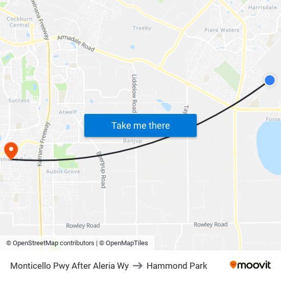 Monticello Pwy After Aleria Wy to Hammond Park map