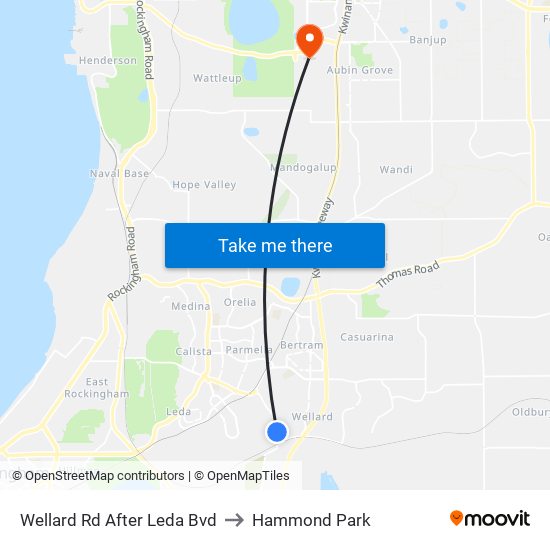 Wellard Rd After Leda Bvd to Hammond Park map