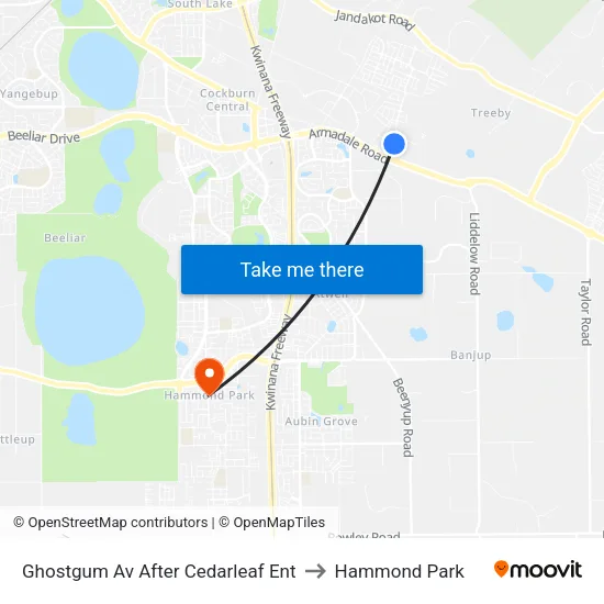 Ghostgum Av After Cedarleaf Ent to Hammond Park map