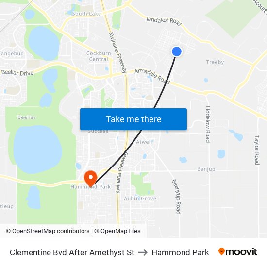 Clementine Bvd After Amethyst St to Hammond Park map