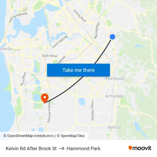 Kelvin Rd After Brock St to Hammond Park map