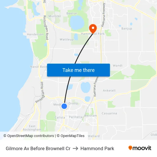 Gilmore Av Before Brownell Cr to Hammond Park map