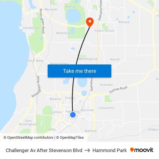 Challenger Av After Stevenson Blvd to Hammond Park map