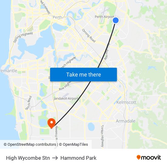 High Wycombe Stn to Hammond Park map